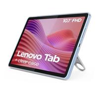 Lenovo Tab, écran 10,1" FHD, processeur Mediatek Helio G85, RAM 4 Go, mémoire 128 Go, WiFi 6, Tablette Android 14, Coque en TPU avec Bleu Polaire