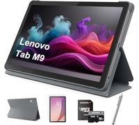 Lenovo Tablette Tab M9 9" HD LCD, processeur MediaTek Helio G80 8 cœurs, Android 12 ou version ultérieure, 3 Go de RAM 32 Go de stockage, longue durée de vie, Dolby Atmos, appareil photo avant, avec