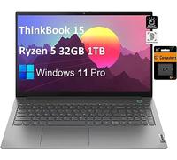 Lenovo ThinkBook 15 ACL Gen 3 Ordinateur portable professionnel 15,6" FHD (AMD 6-Core Ryzen 5 5500U (Beat i7-10750H), RAM DDR4 32 Go, SSD PCIe 1 To, rétroéclairage, empreinte digitale, Type-C, SD
