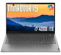 Lenovo ThinkBook 15 Gen 4 Ordinateur portable professionnel (15,6" FHD antireflets, Intel 10-Core i7-1255U, 40 Go RAM, 1 To PCIe SSD), webcam 1080p, cadre étroit, empreinte digitale, Wi-Fi 6,