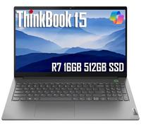 Lenovo ThinkBook 15 Gen 4 Ordinateur portable professionnel (15,6 po FHD anti-reflet, 16 Go de RAM, 512 Go SSD, AMD Ryzen 7 5825U (> Intel i7-1165G7)) empreintes digitales, qualité militaire, webcam