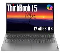 Lenovo ThinkBook 15 Gen 4 Ordinateur portable professionnel (15,6 po FHD antireflet, Intel 10-Core i7-1255U, 40 Go de RAM, SSD PCIe 1 To), webcam 1080p, cadre étroit, empreintes digitales, Wi-Fi 6