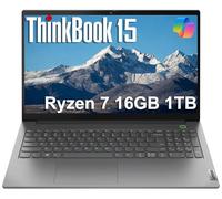Lenovo ThinkBook 15 Ordinateur portable professionnel (15,6 po FHD anti-reflet, AMD 8-Core Ryzen 7 5700U (Beat Intel i7-1165G7), 16 Go de RAM, 1 To SSD, empreintes digitales, webcam, Ethernet, Wi-Fi 6
