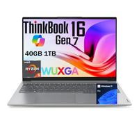 Lenovo ThinkBook 16 G7 16" WUXGA FHD+ Ordinateur portable professionnel, puissant Ryzen 5 7533HS (Beat i7-1355U), 40 Go de RAM DDR5, SSD PCIe de 1 To, empreintes digitales, HDMI, lecteur de carte SD