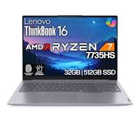 Lenovo ThinkBook 16 G7 Ordinateur portable professionnel, 16" FHD+, AMD Ryzen 7 7735HS, 32 Go DDR5, 512 Go NVMe, WiFi 6E + BT, KB rétroéclairé, lecteur d'empreintes digitales, webcam HD, Win 11 Pro