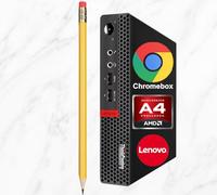 Lenovo ThinkCentre M625q Chromebox Mini PC ultra compact | AMD A4-9120e Dual-Core | 8 Go de RAM DDR4, 128 Go SSD | Conçu pour l'école et le travail, applications de jeu non prises en charge | Chrome