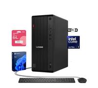 Lenovo ThinkCentre M70t Ordinateur de bureau professionnel, Intel 20-Core Ultra 7 265, PC tour AI, 32 Go DDR5, 2 To SSD, DP, HDMI, prend en charge 3 moniteurs 4K, Type-C, KB et souris filaires, Wi-Fi