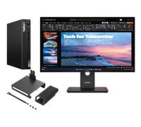 Lenovo ThinkCentre M75q G5 A5 16 512 + ThinkVision T27QD-40 27 QHD Docking Processeur AMD Ryzen 5 PRO 8600GE 3,90 GHz jusqu'à 5,00 GHz, Windows 11 Professionnel 64, 512 Go SSD TLC Opal - M75QBUNDLE2EU
