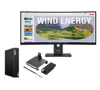 Lenovo ThinkCentre M75q G5 A5 16 512 + ThinkVision T34WD-40 34 UWQHD Docking Processeur AMD Ryzen 5 PRO 8600GE 3,90 GHz jusqu'à 5,00 GHz, Windows 11 Professionnel 64, 512 Go SSD TLC Opal - M75QBUNDLE2