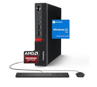 Lenovo ThinkCentre Mini ordinateur de bureau, 8 Go de RAM, 128 Go SSD, processeur et graphique AMD, prise en charge double écran, Wi-Fi, Bluetooth, USB, RJ-45, clavier et souris filaires, Windows 11