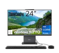 Lenovo ThinkCentre Ordinateur de bureau tout-en-un, écran FHD IPS de 24", processeur Intel Core i7-13620H 10 cœurs, 32 Go DDR5, 1 To SSD, Wi-Fi 6, USB-C, entrée et sortie HDMI, KB et souris filaires