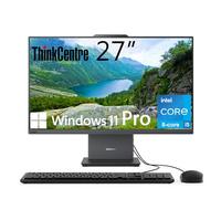 Lenovo ThinkCentre Ordinateur de bureau tout-en-un, écran FHD IPS de 27", Intel Core i5-13420H 8 cœurs, 16 Go DDR5, 512 Go SSD, Wi-Fi 6, USB-C, entrée et sortie HDMI, KB et souris filaires, Windows 11