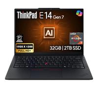 Lenovo ThinkPad E14 Gen 7 Écran FHD+ 14", AMD Ryzen 7 250, 32 Go de RAM DDR5, SSD PCIe de 2 To, clavier rétroéclairé, WiFi 6E + BT, RJ-45, webcam FHD, Windows 11 Pro, ordinateur portable professionnel