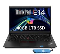 Lenovo ThinkPad E14 Ordinateur portable professionnel (14" FHD anti-reflet, AMD Ryzen 5 (> Intel i5-1135G7), RAM 40 Go, SSD 1 To) pour entreprise, charge rapide, concentrateur IST, webcam avec