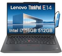Lenovo ThinkPad E14 Ordinateur portable professionnel (14 po FHD+ anti-reflet, Intel 10-Core i7-1355U, 16 Go de RAM, 512 Go SSD), clavier rétroéclairé, empreintes digitales, charge rapide, webcam RVB