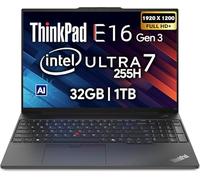 Lenovo ThinkPad E16 Gen 2 16" FHD+ Business AI, ordinateur portable Intel 16-Core Ultra 7 155H (Beat i7-13705H), carte graphique Arc, DDR5 32 Go, PCIe SSD 1 To, WiFi 6E, KB rétroéclairé, FR, Windows