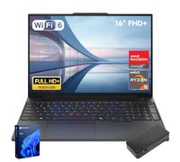 Lenovo ThinkPad E16 Gen 2 Ordinateur portable professionnel, écran FHD+ de 16 po, AMD Ryzen 5 7535U, 16 Go de RAM DDR5, 1 To SSD, empreintes digitales, rétroéclairé, Wi-Fi 6, Windows 11 Pro, ensemble