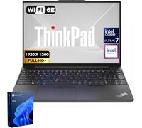 Lenovo ThinkPad E16 Gen 3 Ordinateur portable professionnel | 16" FHD+ | Intel Ultra 7 255H | 16 Go de RAM | SSD 512 Go | Empreinte digitale | KB rétroéclairé | HDMI | Webcam FHD | Wi-Fi 6E | Win 11
