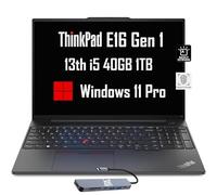 Lenovo ThinkPad E16 Ordinateur portable professionnel (16" FHD+, Intel 13e génération i5-1335U, 40 Go de RAM, 1 To SSD), clavier rétroéclairé, lecteur d'empreintes digitales, concentrateur IST, webcam