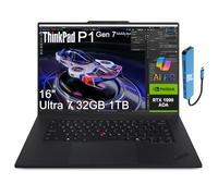 Lenovo ThinkPad P1 Gen 7 AI Station de travail mobile Ordinateur portable (16" FHD+, Intel Core Ultra 7 155H, 32 Go de RAM LPCAMM2, SSD 1 To, NVIDIA RTX 1000 Ada 6 Go), webcam infrarouge, 2 x
