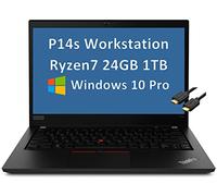 Lenovo ThinkPad P14s Station de travail mobile mince légère FHD 14" (AMD 8-core Ryzen 7 Pro 4750U (Beat i7-10750H), RAM 24 Go, SSD 1 To) rétroéclairé, empreintes digitales, WiFi 6, Win 10 Pro, câble
