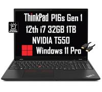 Lenovo ThinkPad P16s Mobile Workstation Business Ordinateur portable (16" FHD+, Intel 12-Core i7-1260P, RAM 32 Go, SSD 1 To, NVIDIA T550), clavier rétroéclairé, Webcam, Wi-Fi 6E, câble IST,