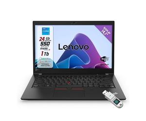 Lenovo ThinkPad, PC portable Intel Core i5-8350 prêt à l'emploi avec livres, ordinateur portable avec écran HD de 14,1", RAM 24 Go, SSD 1 To, clavier italien QWERTY empreinte digitale