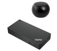Lenovo ThinkPad Station d'accueil universelle USB-C 90 W 4K, HDMI, USB-C, DisplayPort, hub USB fourni avec haut-parleur Bluetooth Mini U avec micro intégré, 4 heures de lecture