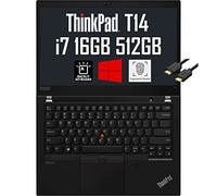 Lenovo ThinkPad T14 Gen 2 14" FHD (Intel Quad-Core i7-1165G7, 16 Go de RAM, SSD PCIe 512 Go, carte graphique UHD) IPS Business Laptop, rétroéclairé, 2 x Thunderbolt 4, empreintes digitales, câble IST