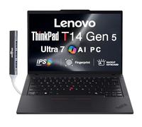 Lenovo ThinkPad T14 Gen 5 AI Business Laptop 14" IPS FHD+ (Intel Core Ultra 7 155U (> i7-13700H), 16 Go DDR5, 2 To SSD, Copilot, KB rétroéclairé, empreintes digitales, 2 Thunderbolt 4, webcam 5 MP,
