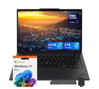 Lenovo ThinkPad T14 Gen 5 Ordinateur portable WUXGA 14", technologie Intel Ultra 7 165U-vPro, 32 Go de RAM, 3 To de stockage (SSD de 2 To + station d'accueil de 1 To), clavier rétroéclairé, empreintes
