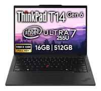 Lenovo ThinkPad T14 Gen 6 Business Laptop 14" FHD+ IPS, Intel Ultra 7 255U, 16 Go de RAM DDR5, 512 Go SSD, webcam 5 MP, empreintes digitales, rétroéclairé, Wi-Fi 6E, 2 Thunderbolt 4, AI PC, W11P