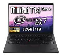 Lenovo ThinkPad T14 Gen 6 Business Laptop 14" FHD+ IPS, Intel Ultra 7 255U, 32 Go de RAM DDR5, 1 To SSD, webcam 5 MP, empreintes digitales, rétroéclairé, Wi-Fi 6E, 2 Thunderbolt 4, AI PC, W11P