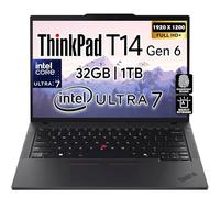 Lenovo ThinkPad T14 Ordinateur portable professionnel (14 po FHD+ IPS, Intel Ultra 7 155U, 32 Go de RAM DDR5, SSD 1 To), webcam 5 MP, 2 Thunderbolt 4, PC AI 2024, Win 11 Pro, 3 ans de volume