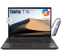 Lenovo ThinkPad T16 Gen 2 Ordinateur portable professionnel (16" FHD+ anti-reflet, Intel 10-Core i7-1355U, 32 Go de RAM DDR5, SSD 1 To), lecteur d'empreintes digitales, webcam 1080p, Ethernet, Wi-Fi