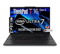 Lenovo ThinkPad T16 Gen 3 Ordinateur portable professionnel Écran FHD+ 16 po, Intel Ultra 7-155U (Beats i7-1355U), 16 Go de RAM DDR5, SSD 512 Go, webcam 5 Mo, WiFi 6E + BT, RJ-45, HDMI, Win 11 Pro, AI