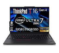 Lenovo ThinkPad T16 Gen 4 AI Business Laptop 16" FHD+ Display, Intel Ultra 7 255U (Beats i7-1355U), 32 Go de RAM DDR5, 512 Go SSD, 5 Mo de webcam, empreintes digitales, KB rétroéclairé, WiFi 6E + BT