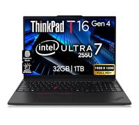 Lenovo ThinkPad T16 Gen 4 AI Business Laptop 16" FHD+ Display, Intel Ultra 7 255U (Beats i7-1355U), 32 Go de RAM DDR5, SSD de 1 To, Webcam 5 Mo, empreintes digitales, KB rétroéclairé, WiFi 6E + BT, RJ