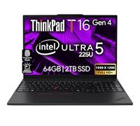 Lenovo ThinkPad T16 Gen 4 Business Laptop 16" FHD+ Display, Intel Ultra 5-225U (Beats i7-1355U), 64 Go de RAM DDR5, SSD de 2 To, Webcam 5 Mo, Empreinte digitale, KB rétroéclairé, WiFi 6E, RJ-45, Win