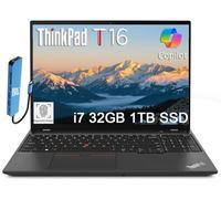 Lenovo ThinkPad T16 Ordinateur portable professionnel (16" FHD+ anti-reflet, Intel 10-Core i7-1355U, 32 Go de RAM DDR5, 1 To SSD, 2 x Thunderbolt 4, webcam, Ethernet, Wi-Fi 6E, hub IST, Win 11 Pro