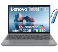 Lenovo ThinkPad T16 Ordinateur portable professionnel (écran tactile FHD+ 16", Intel 10-Core i7-1355U, 32 Go de RAM DDR5, SSD 1 To), rétroéclairé, empreintes digitales, webcam infrarouge, 2 x