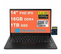 Lenovo ThinkPad X1 Carbon Gen 8 14 Business Laptop I 14" FHD IPS (400 Nits) I Intel 4-Core i7-10510U I 16 Go DDR4 1 To SSD I Fingerprint Backlit WiFi6 Thunderbolt Win10Pro Noir + Carte Micro SD 32 Go