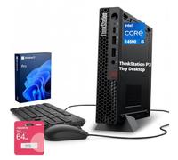Lenovo ThinkStation P3 Intel Core i5-14500 Mini ordinateur de bureau | vPro (> Ultra 7 155U), 16 Go DDR5, 512 Go SSD, Wi-Fi 6, clavier et souris filaires, DP, RJ 45, Windows 11 Pro, noir