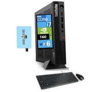 Lenovo ThinkStation P3 Tiny Station de travail (Intel i7-14700, carte graphique T400 4 Go, DDR5 8 Go, SSD PCIe 512 Go, WiFi 6, BT 5.3, RJ-45, 3X mini DP, Win 11 Pro) avec clavier, souris et extenseur