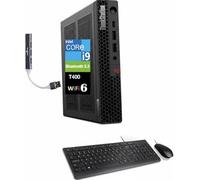 Lenovo ThinkStation P3 Tiny Workstation Mini ordinateur de bureau (Intel i9-14900 vPro, T400 4 Go, 64 Go DDR5, SSD PCIe 2 To, WiFi 6, Bluetooth 5.3, RJ-45, 1 x DP; 3 x mDP, Win 11 Pro) avec extenseur