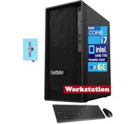 Lenovo ThinkStation P360 Ordinateur de bureau (Intel i7-12700, Intel UHD 770, 16 Go de RAM DDR5, SSD PCIe 512 Go, WiFi 6E, Bluetooth 5.1, USB KYB et souris, Win 11 Home) avec concentrateur Dockztorm