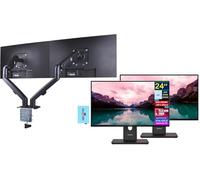 Lenovo ThinkVision Lot de 2 moniteurs FHD IPS 24" avec temps de réponse de 4 ms, anti-reflet, sans scintillement, support VESA (100 mm), port d'affichage, concentrateur HDMI et DKZ, noir, lot de 2