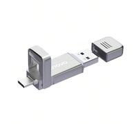 Lenovo Type-C USB3.2 Clé USB pour téléphone portable à double interface, avec capuchon métallique anti-poussière et anti-choc SX6Pro 32G,64G,128GAlliage de zinc