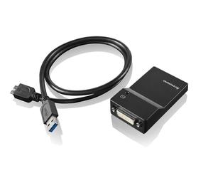 Lenovo USB 3.0 - DVI/VGA adaptateur graphique USB 2048 x 1152 pixels Noir