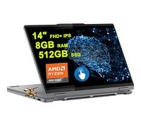 Lenovo Yoga 7 2 en 1 AI PC portable 14" FHD+ IPS Touch AMD Zen4 6-core Ryzen 5 8640HS (> i7-1255u) 8 Go de RAM 512 Go SSD rétroéclairé d'empreintes digitales FHD IR Caméra de confidentialité Batterie